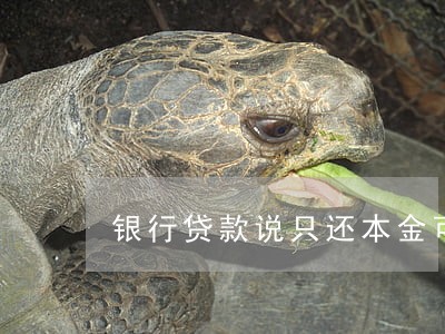 银行贷款说只还本金可信吗 银行贷款说只还本金可信吗