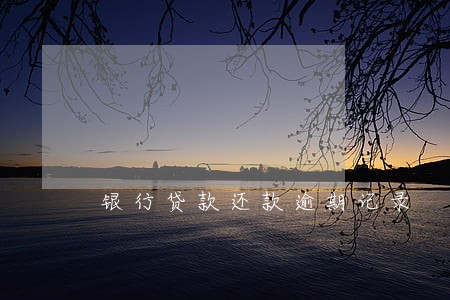银行贷款还款逾期记录 银行贷款还款逾期记录