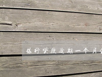 银行贷款逾期一个月会怎样 银行贷款逾期一个月会怎样