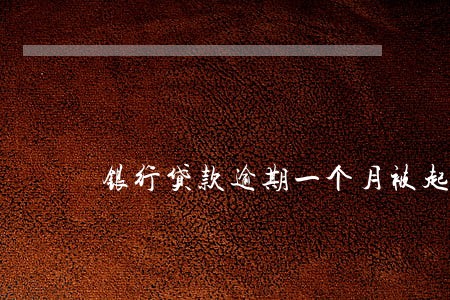 银行贷款逾期一个月被起诉 银行贷款逾期一个月被起诉