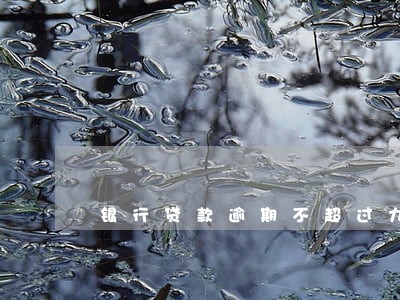 银行贷款逾期不超过九十天 银行贷款逾期不超过九十天