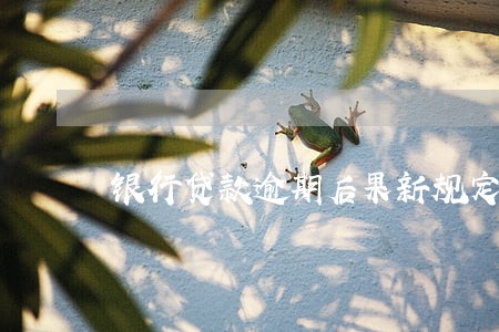 银行贷款逾期后果新规定 银行贷款逾期后果新规定