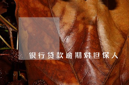 银行贷款逾期对担保人 银行贷款逾期对担保人