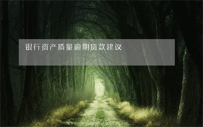 银行资产质量逾期贷款建议 银行资产质量逾期贷款建议