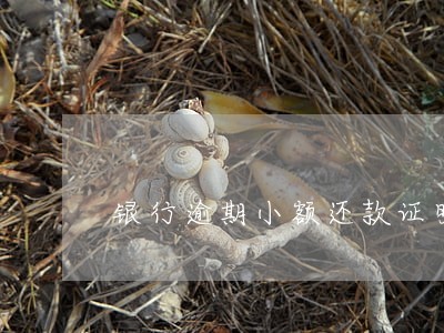 银行逾期小额还款证明模版 银行逾期小额还款证明模版