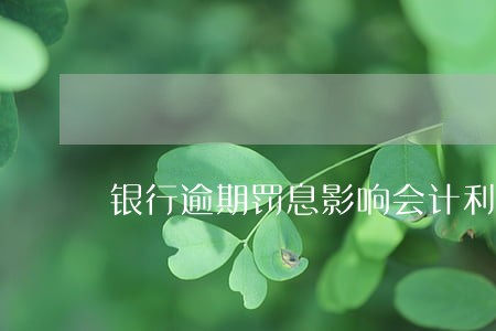 银行逾期罚息影响会计利润 银行逾期罚息影响会计利润