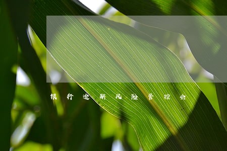 银行逾期风险管控会
