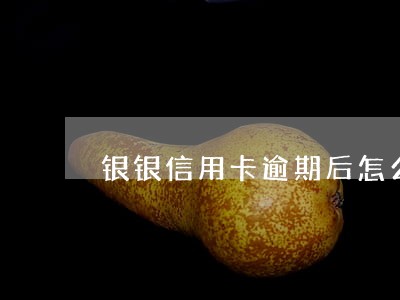 银银信用卡逾期后怎么处理 银银信用卡逾期后怎么处理