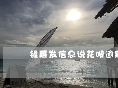 银雁发信息说花呗逾期了