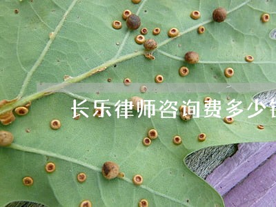 长乐律师咨询费多少钱 长乐律师咨询费多少钱