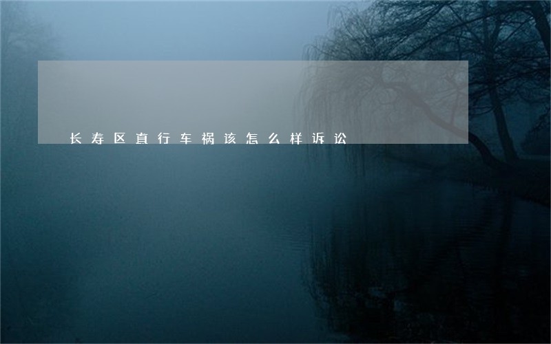长寿区直行车祸该怎么样诉讼 长寿区直行车祸该怎么样诉讼