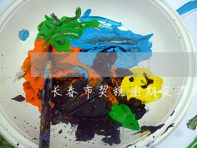 长春市契税逾期交滞纳金吗 长春市契税逾期交滞纳金吗