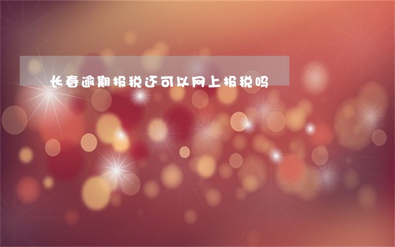 长春逾期报税还可以网上报税吗 长春逾期报税还可以网上报税吗