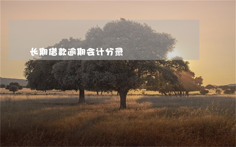 长期借款逾期会计分录
