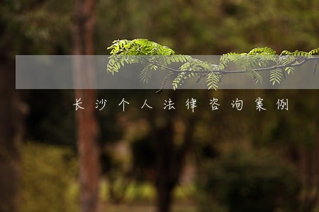 长沙个人法律咨询案例