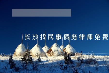 长沙找民事债务律师免费法律咨询 长沙找民事债务律师免费法律咨询