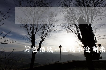 闪电借款一直提示逾期未结清 闪电借款一直提示逾期未结清