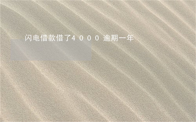 闪电借款借了4000逾期一年 闪电借款借了4000逾期一年