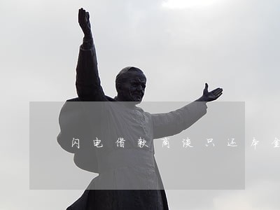 闪电借款商谈只还本金 闪电借款商谈只还本金