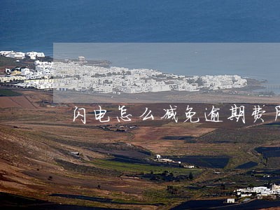 闪电怎么减免逾期费用 闪电怎么减免逾期费用