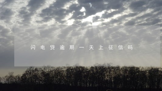 闪电贷逾期一天上征信吗 闪电贷逾期一天上征信吗