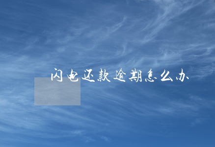 闪电还款逾期怎么办 闪电还款逾期怎么办