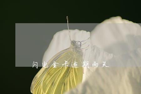 闪电金卡逾期两天 闪电金卡逾期两天