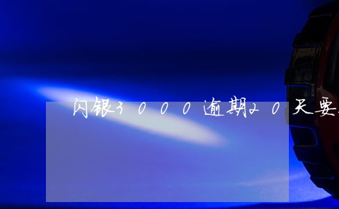 闪银3000逾期20天要还多少 闪银3000逾期20天要还多少