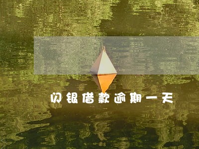 闪银借款逾期一天 闪银借款逾期一天
