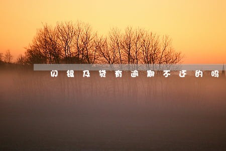 闪银及贷有逾期不还的吗 闪银及贷有逾期不还的吗