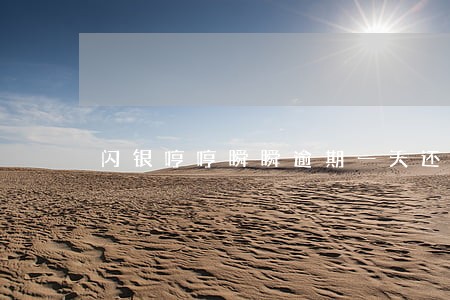 闪银哼哼瞬瞬逾期一天还 闪银哼哼瞬瞬逾期一天还