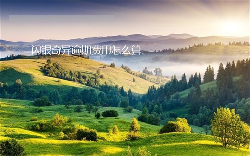 闪银奇异逾期费用怎么算 闪银奇异逾期费用怎么算