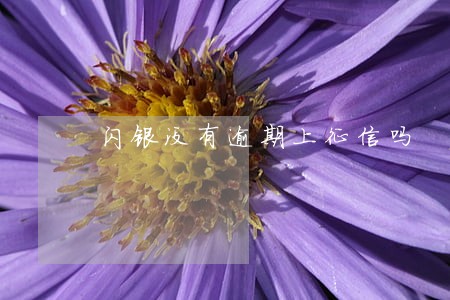 闪银没有逾期上征信吗 闪银没有逾期上征信吗