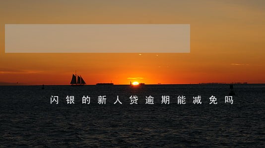 闪银的新人贷逾期能减免吗