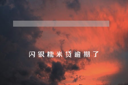 闪银糯米贷逾期了 闪银糯米贷逾期了