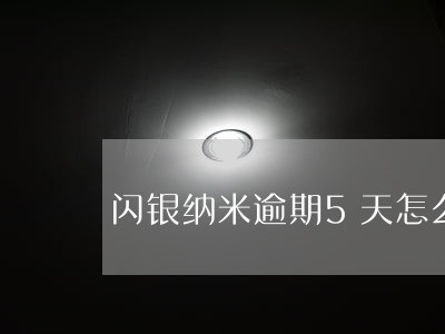 闪银纳米逾期5天怎么办 闪银纳米逾期5天怎么办