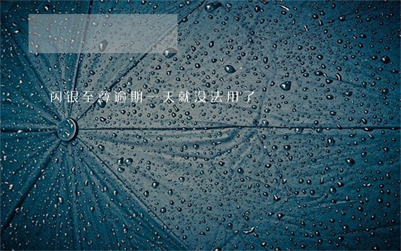 闪银至尊逾期一天就没法用了 闪银至尊逾期一天就没法用了