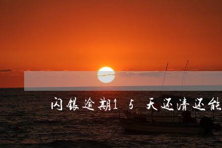 闪银逾期15天还清还能借吗 闪银逾期15天还清还能借吗