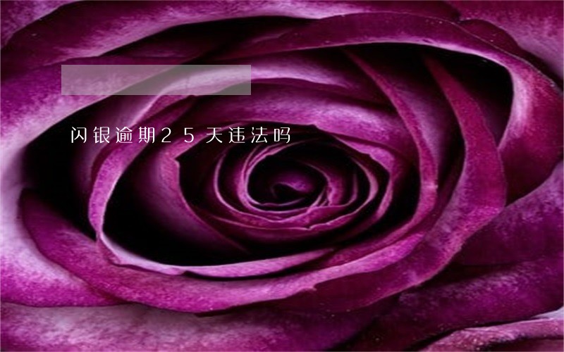 闪银逾期25天违法吗 闪银逾期25天违法吗