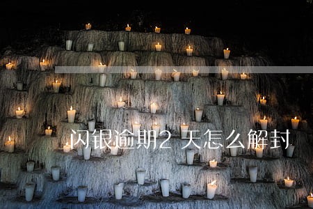 闪银逾期2天怎么解封 闪银逾期2天怎么解封