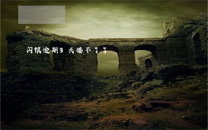 闪银逾期3天接不了了 闪银逾期3天接不了了