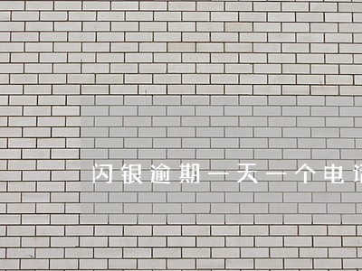 闪银逾期一天一个电话也没有