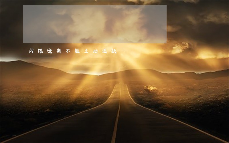 闪银逾期不能主动还款 闪银逾期不能主动还款