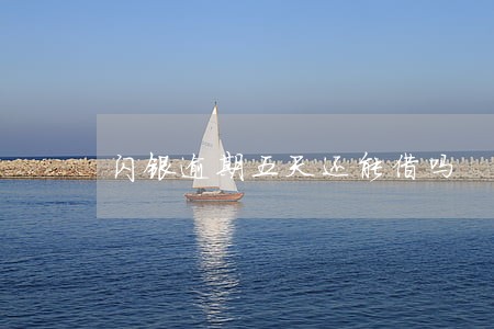 闪银逾期五天还能借吗 闪银逾期五天还能借吗