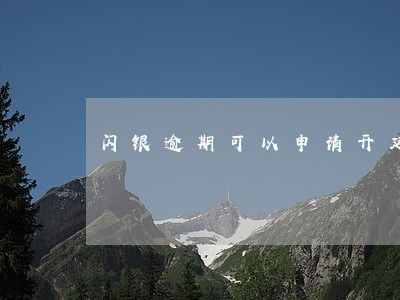 闪银逾期可以申请开延期还款吗 闪银逾期可以申请开延期还款吗