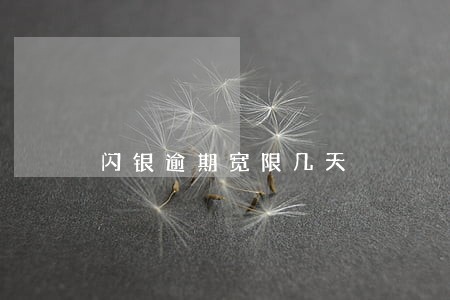 闪银逾期宽限几天 闪银逾期宽限几天