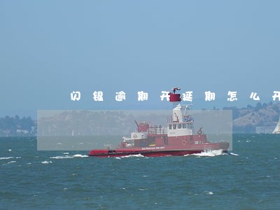 闪银逾期开延期怎么开 闪银逾期开延期怎么开
