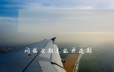 闪银逾期怎么开延期