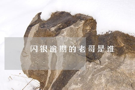 闪银逾期的老哥是谁 闪银逾期的老哥是谁