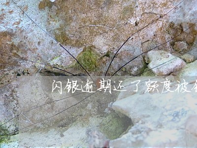 闪银逾期还了额度被锁了 闪银逾期还了额度被锁了